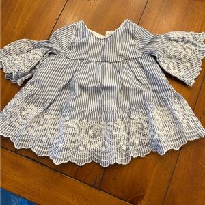 Striped Blue and White Kids Top